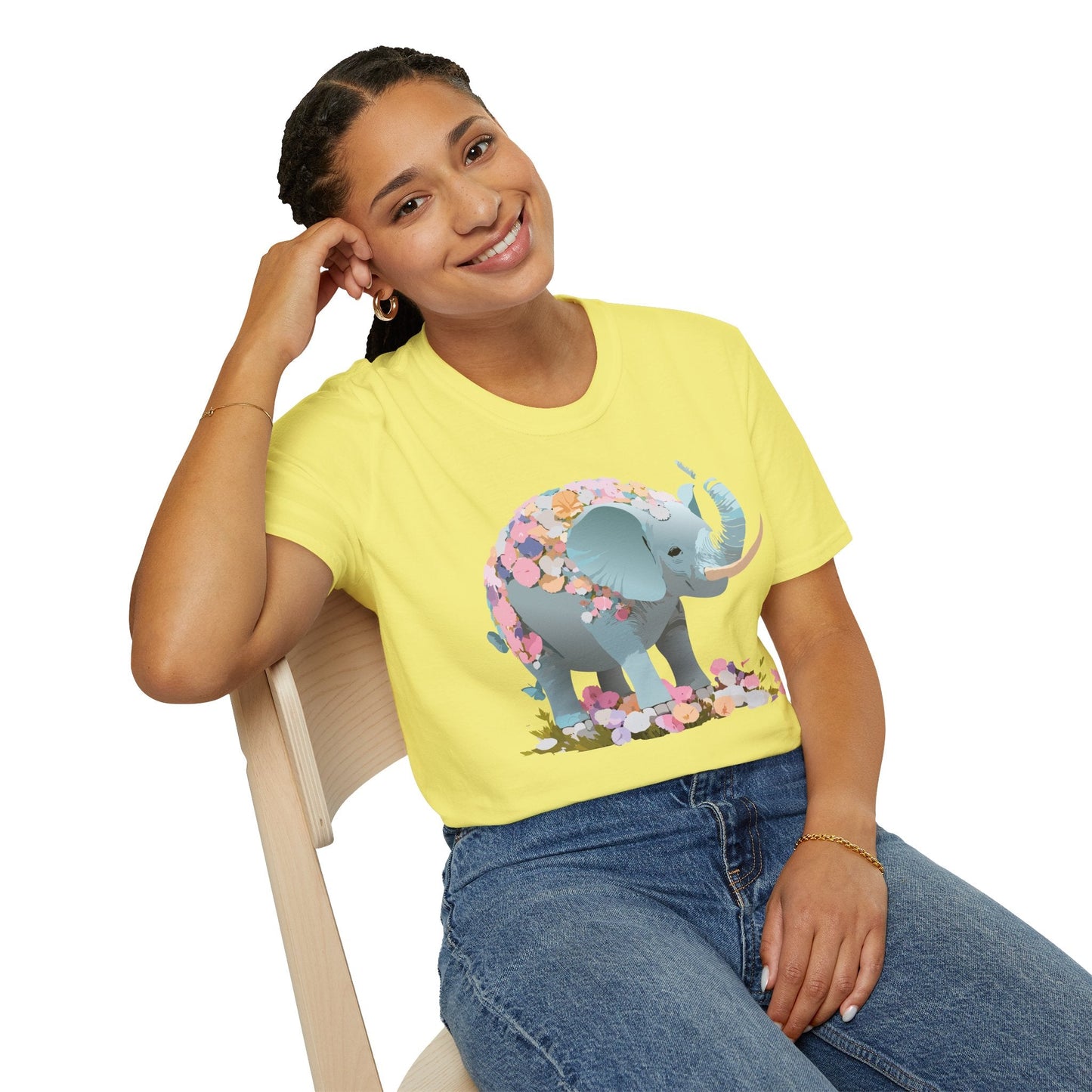Elephant Graphic T Shirt Gildan Softstyle Unisex Cotton Tee With Elephant Print Design Artwork