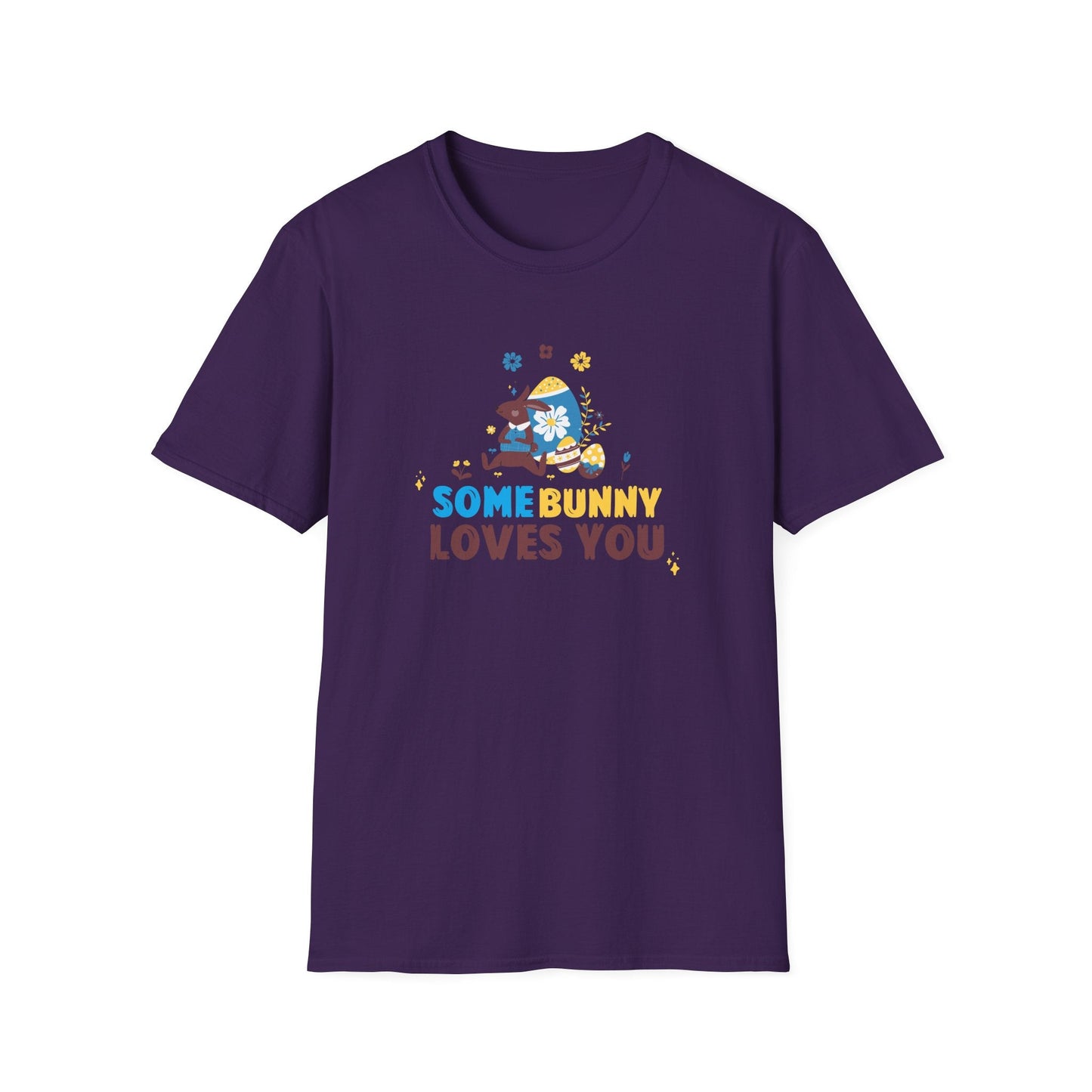 Easter Bunny T Shirt Unisex Gildan Softstyle 64000 Art Design With Easter Prints