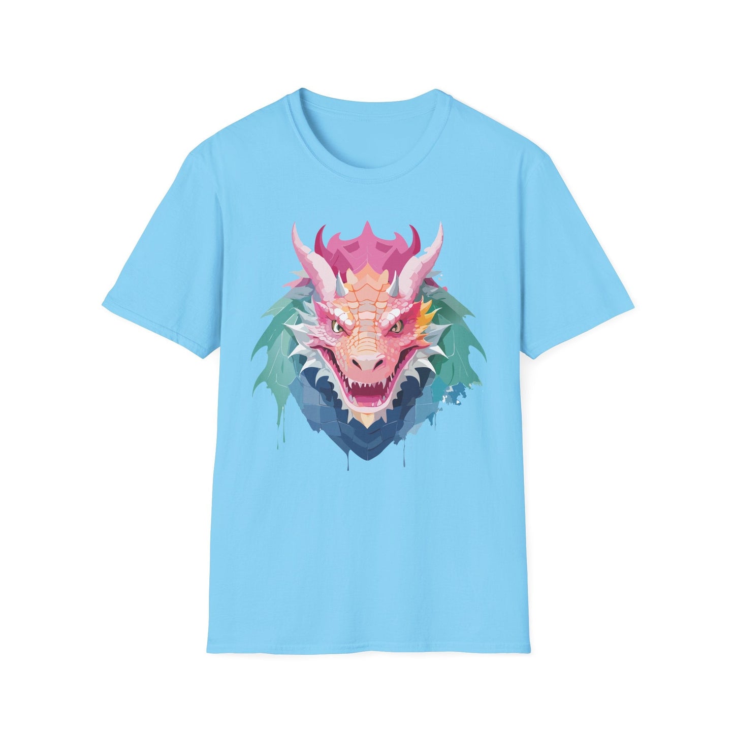 Dragon T Shirt Unisex Softstyle Cotton Tee With Animal Art Design Graphic Print Artwork