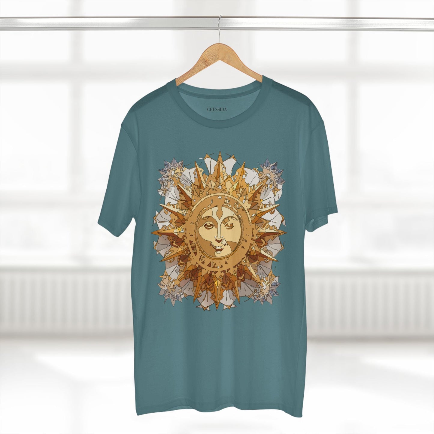 Gold Sun Graphic Unisex 100 Cotton T-Shirt with Golden Art Design 17