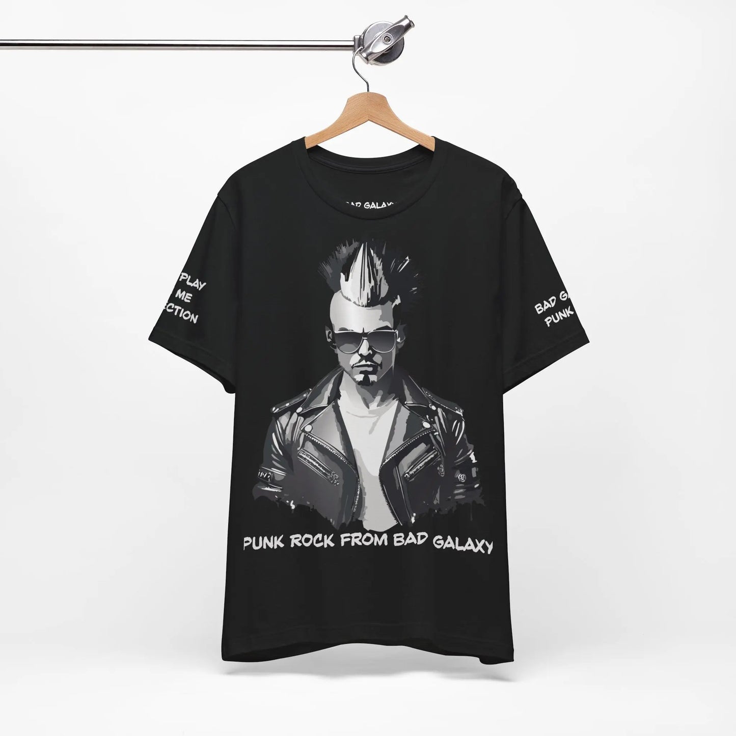Punk Rock Tee Shirt Made To Order From Bad Galaxy Eco Friendly Inks Cotton Tee Made In USA