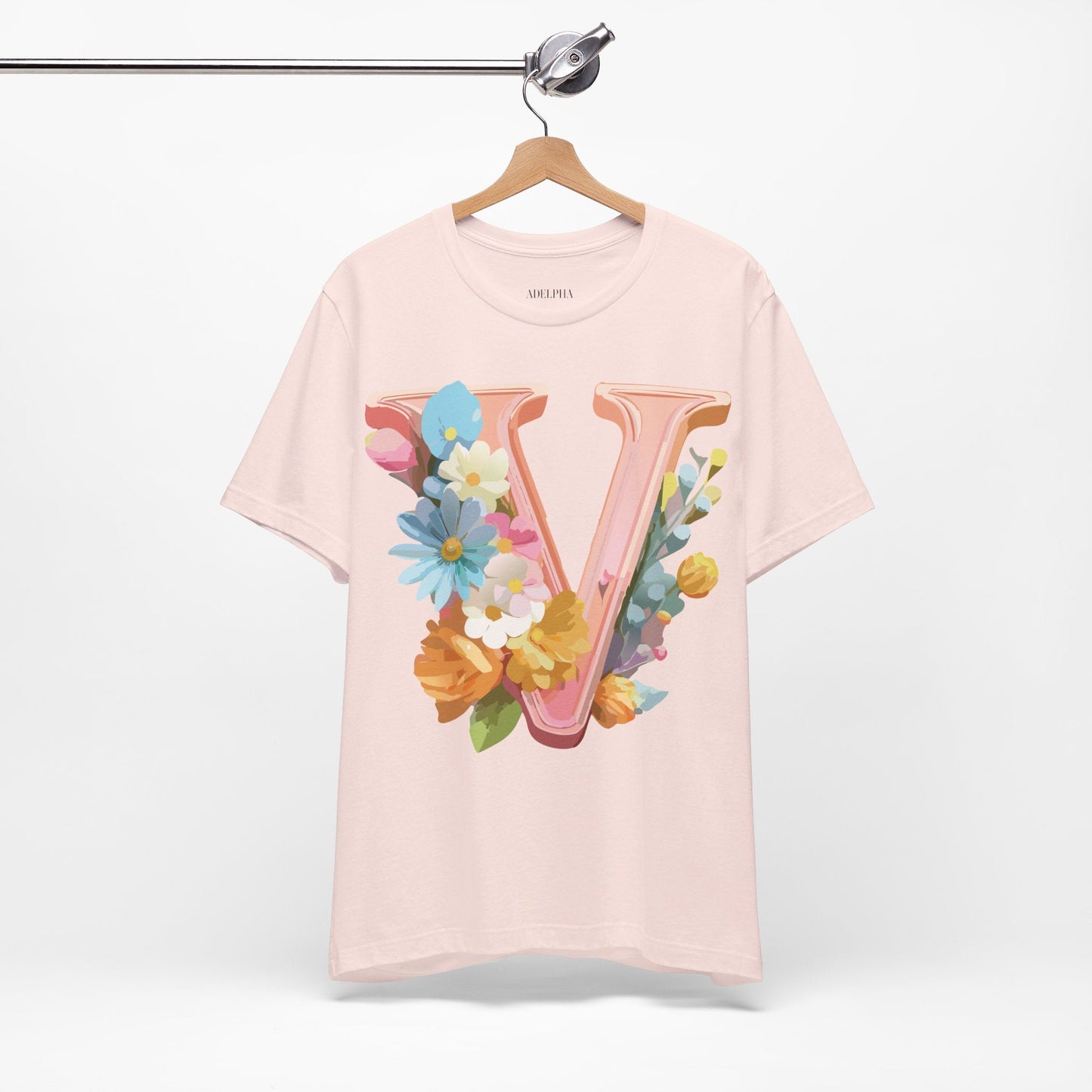 Letter V Shirt Unisex Graphic Tee With Vintage Inspired Artwork From Adelpha Official Edition