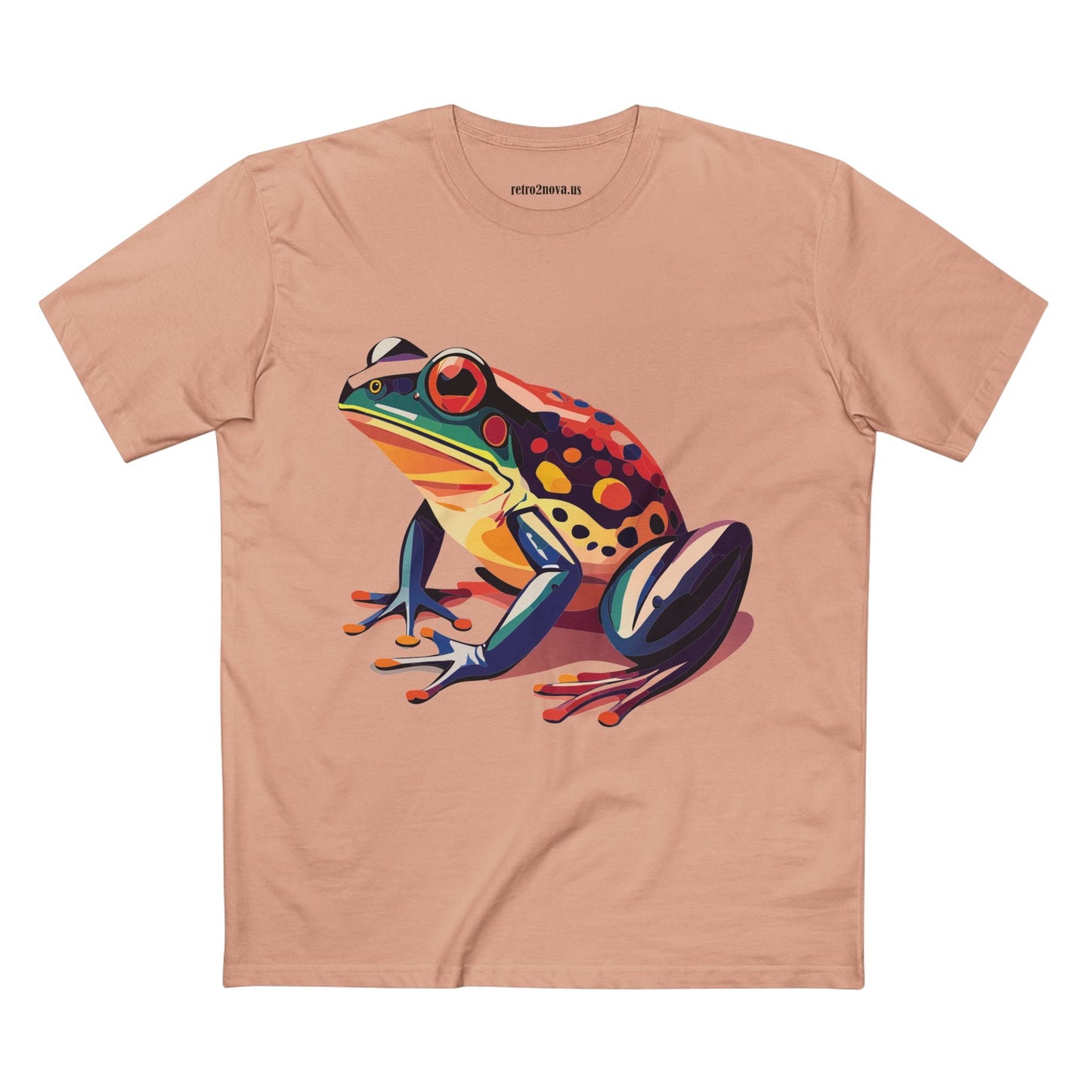 Unisex Frog Animal Shirt Art Tee By Retro2Nova Premium Cotton Staple Tee With Original Custom Artwork