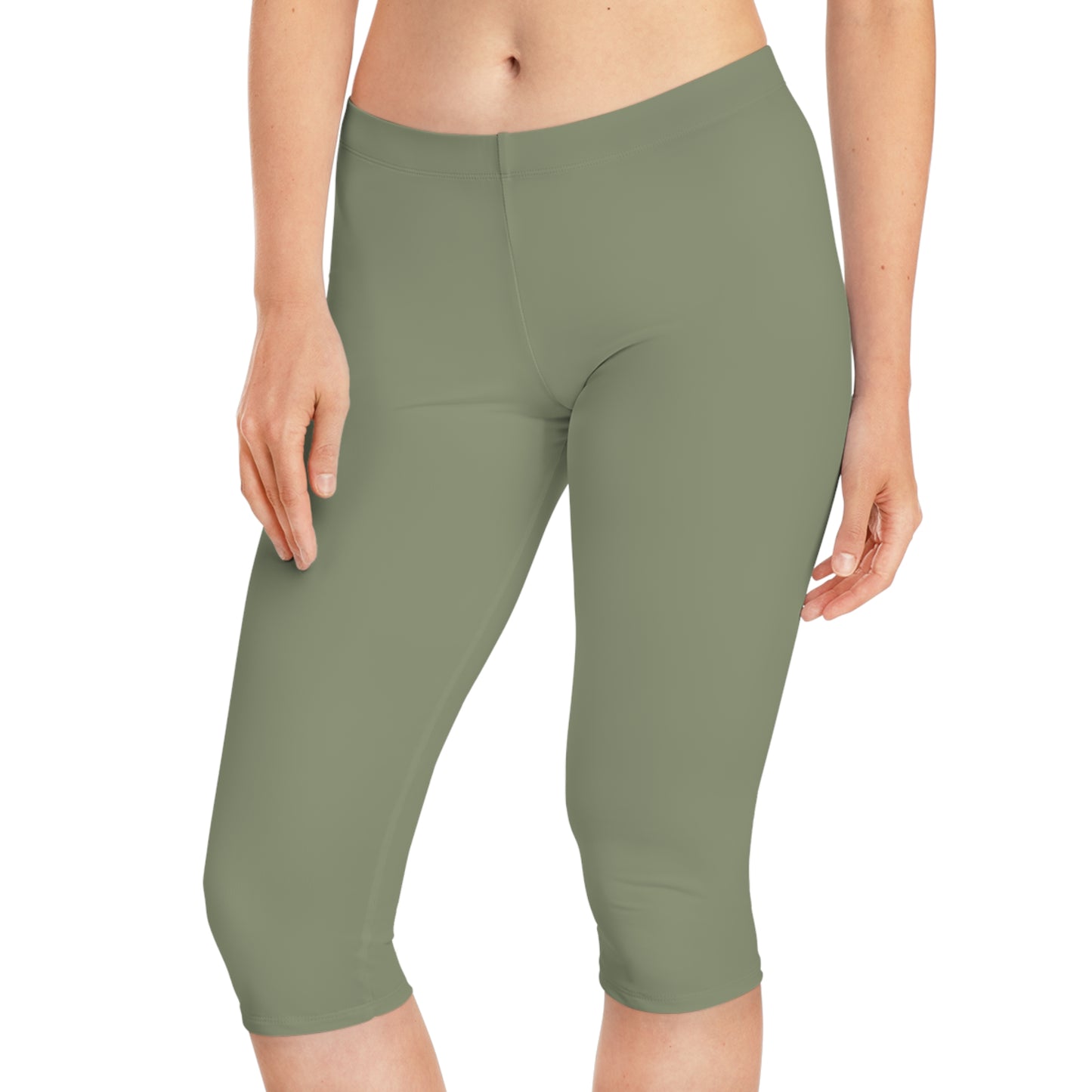 Green Color Capri Leggings, Green Capri Leggings 2