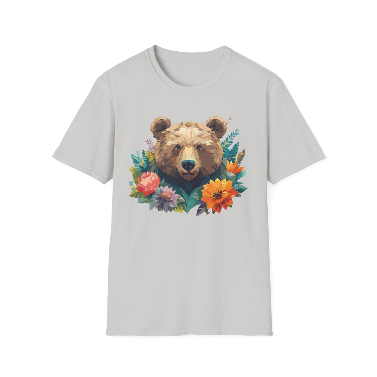 Geometric Bear Floral Shirt | T-Shirt