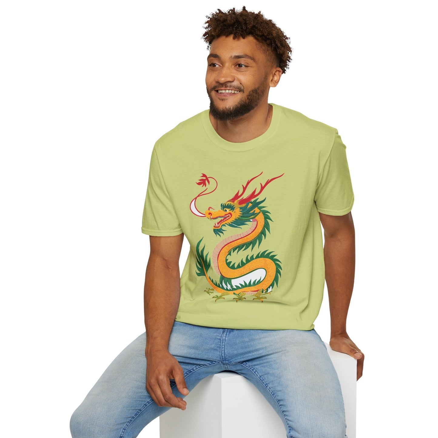 Dragon T Shirt Unisex Dragon Shirt Animal Shirt Gildan Softstyle 64000 100 Percent Cotton Tee
