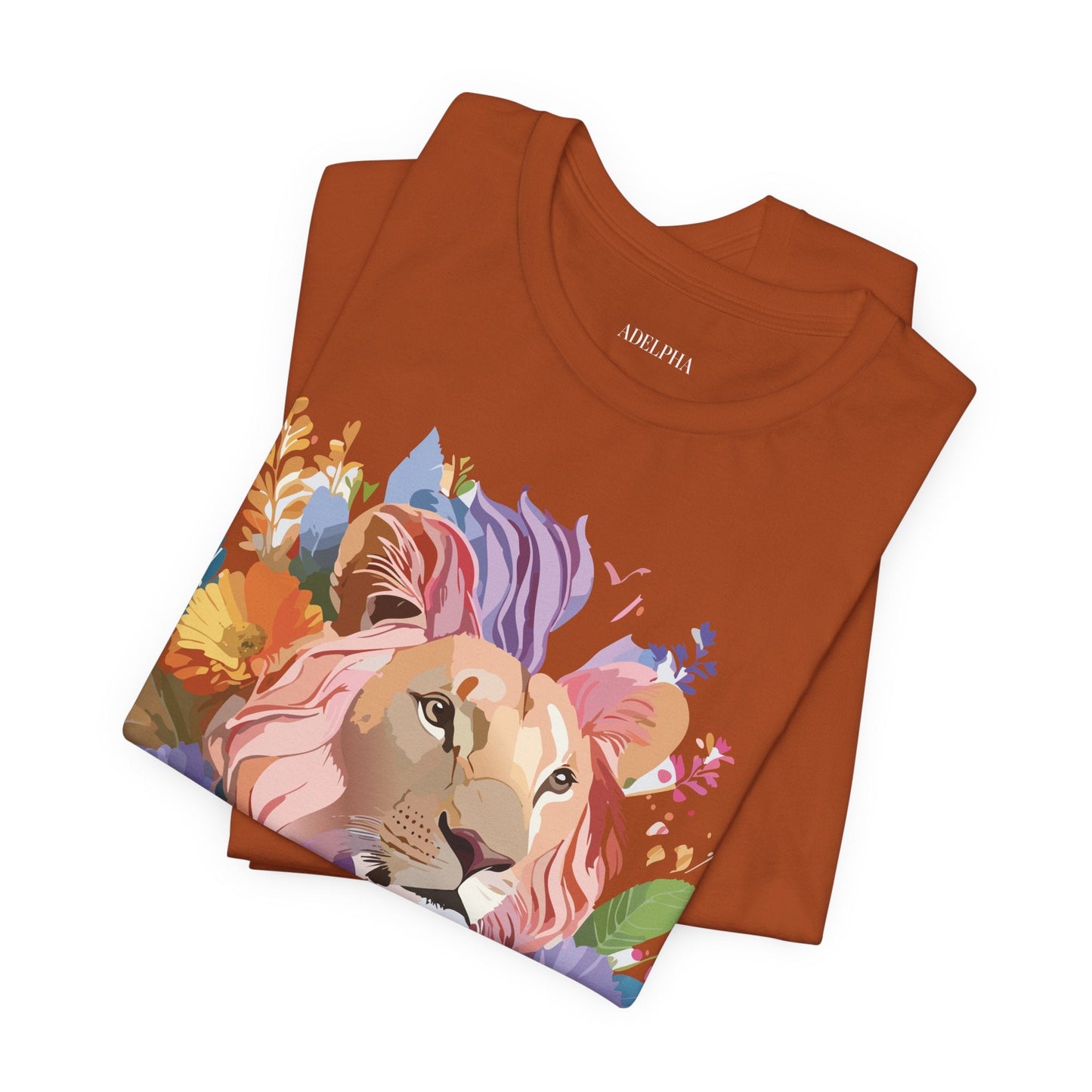 Lion Graphic Tee Unisex Short Sleeve Art Design From Adelpha Premium Vintage Inspired Tee