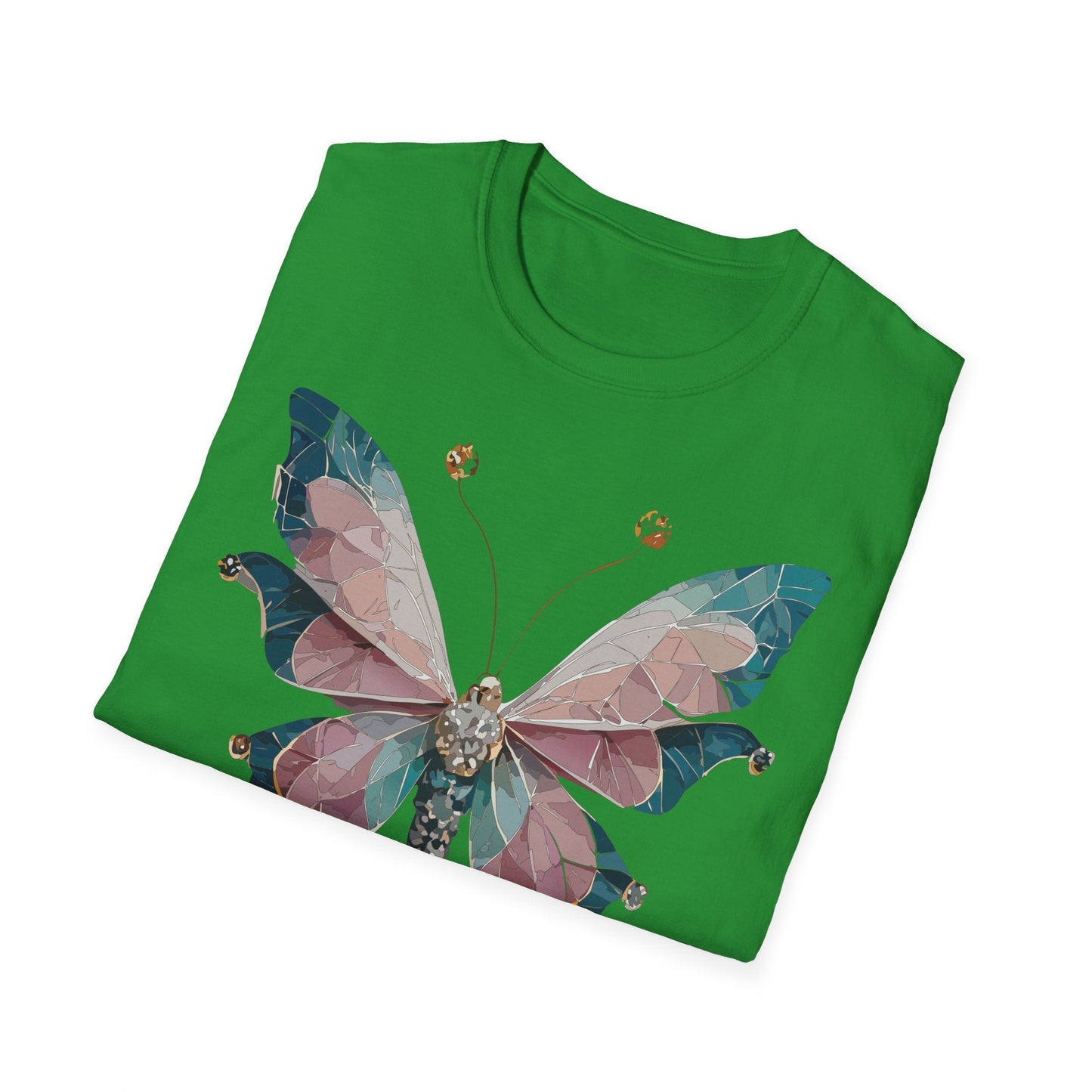 Butterfly Shirt Unisex T Shirt Monarch Print Gildan Softstyle 64000 100 Percent Ring Spun Cotton