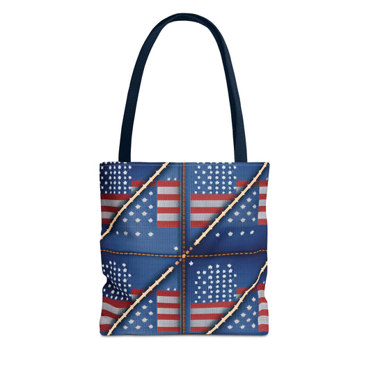 4th of July Graphic Denim Fabric Imitation Print Unisex Canvas Bag Poly Spun 3 Sizes Tote Bag 200-19