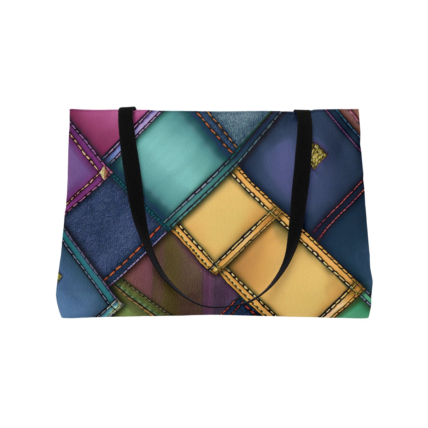 Denim Print Yoga Bag High-Quality 100% Spun Polyester 24x13 Canvas Gym Bag 43