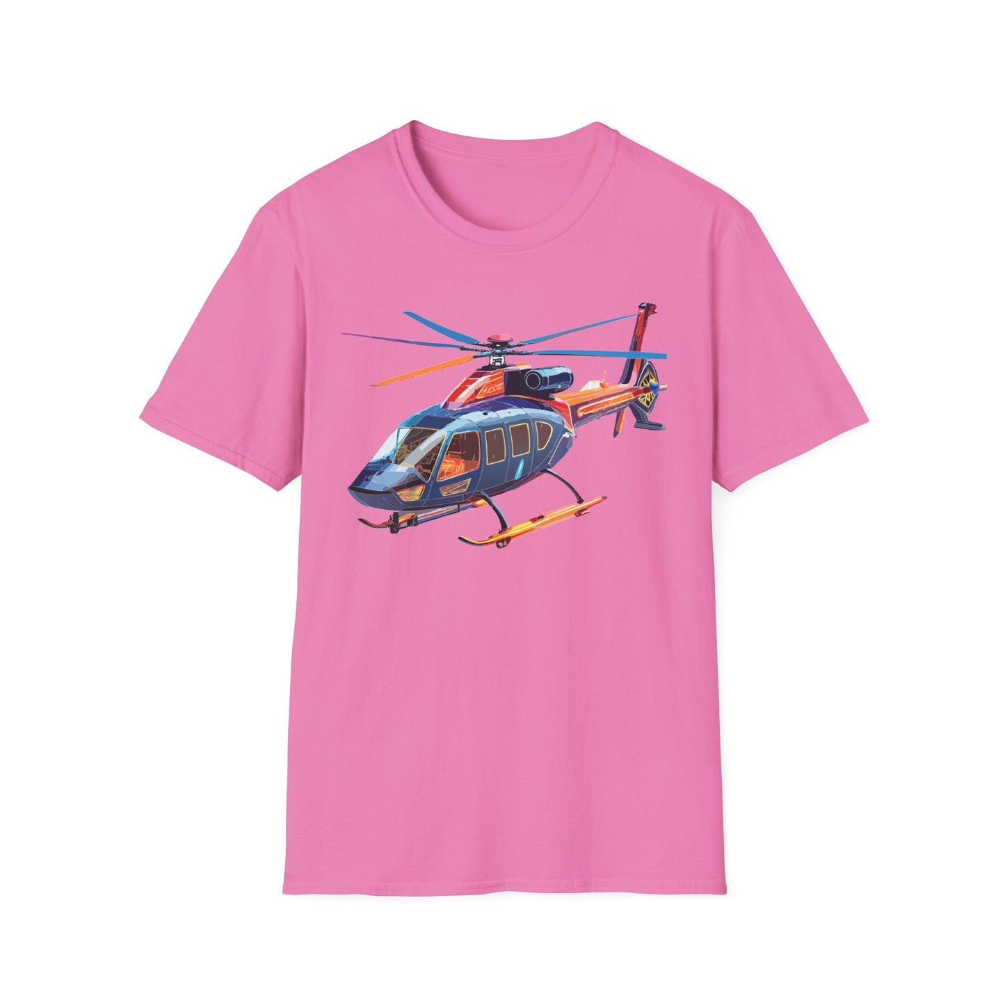 Chopper Helicopter Graphic T Shirt Unisex Softstyle Cotton Short Sleeve Artwork Design