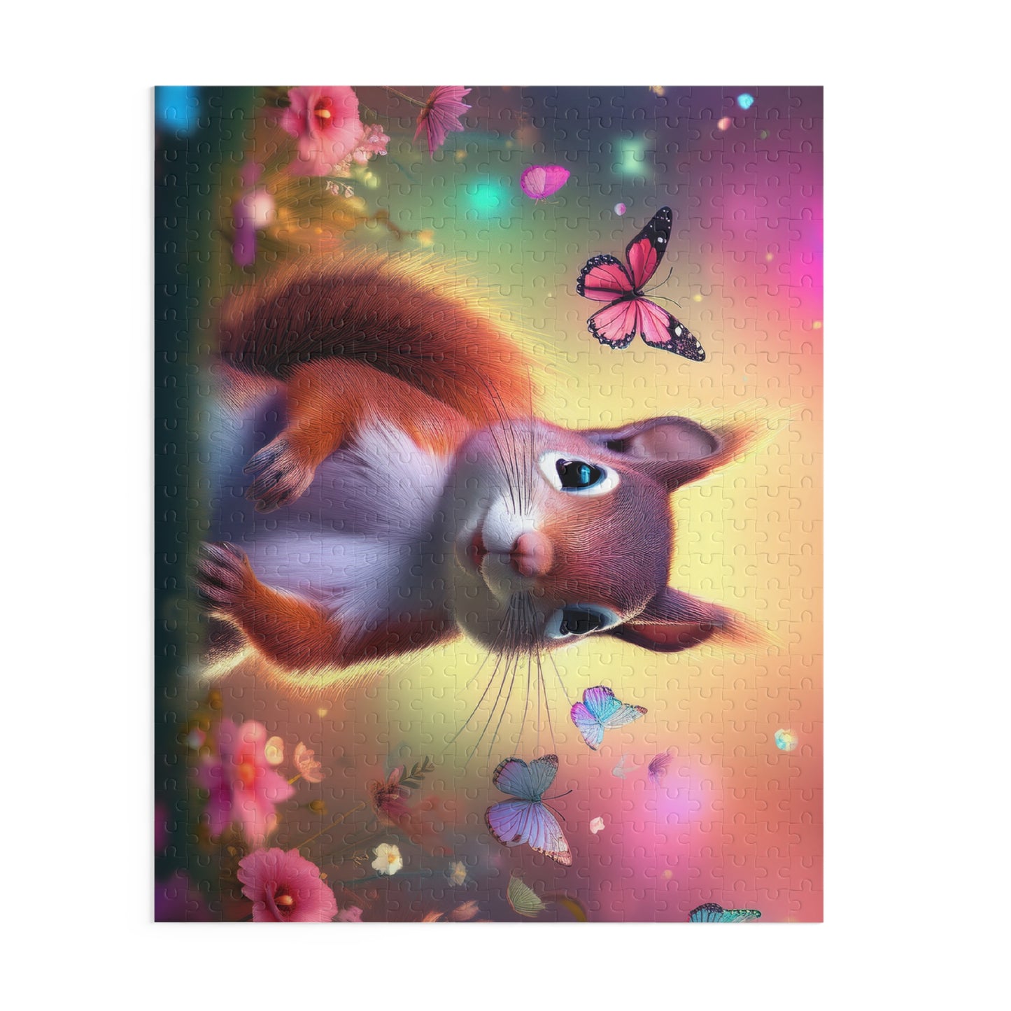 Puzzles-58 Kids Squirrel Puzzle 500-Piece  Floral Squirrel Puzzle 500-Piece, Animals Kids Puzzles Size: 16" x 20",  Ages 9+