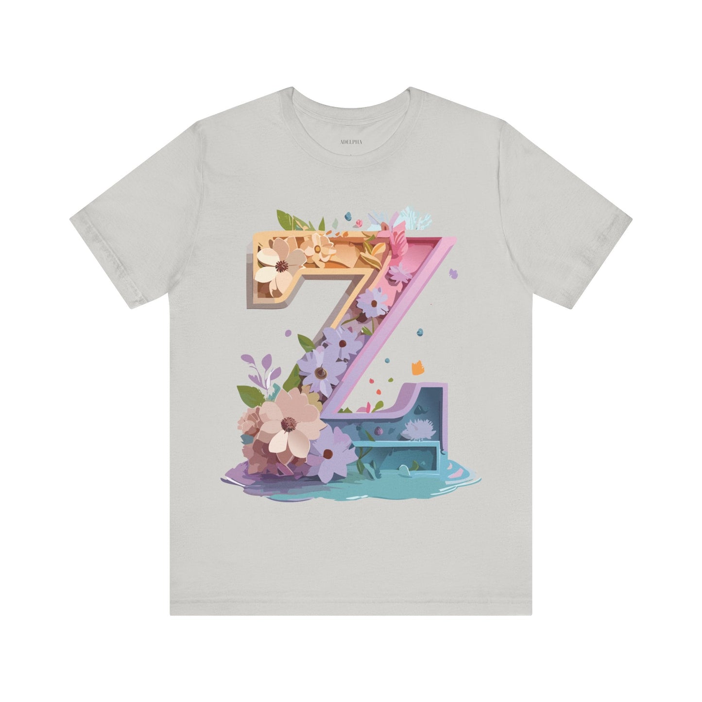 Letter Z Shirt Unisex Graphic Tee By Adelpha Vintage Inspired Jersey Short Sleeve