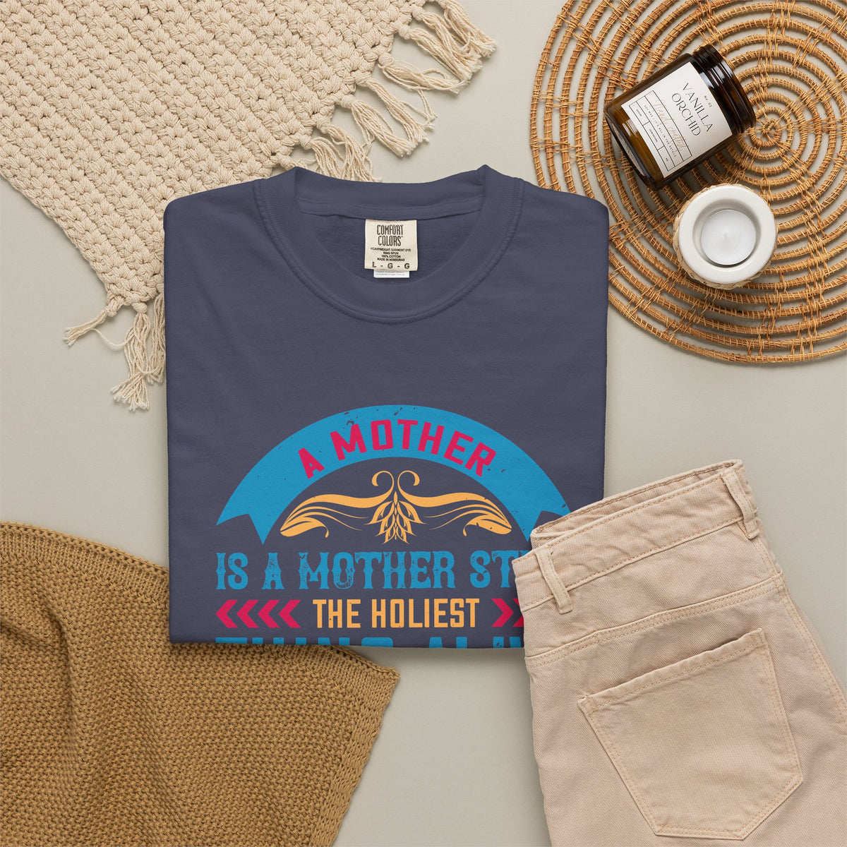 Mom T-shirt Mother Day Mama Tee Unisex Comfort Colors Garment-Dyed Cotton h52