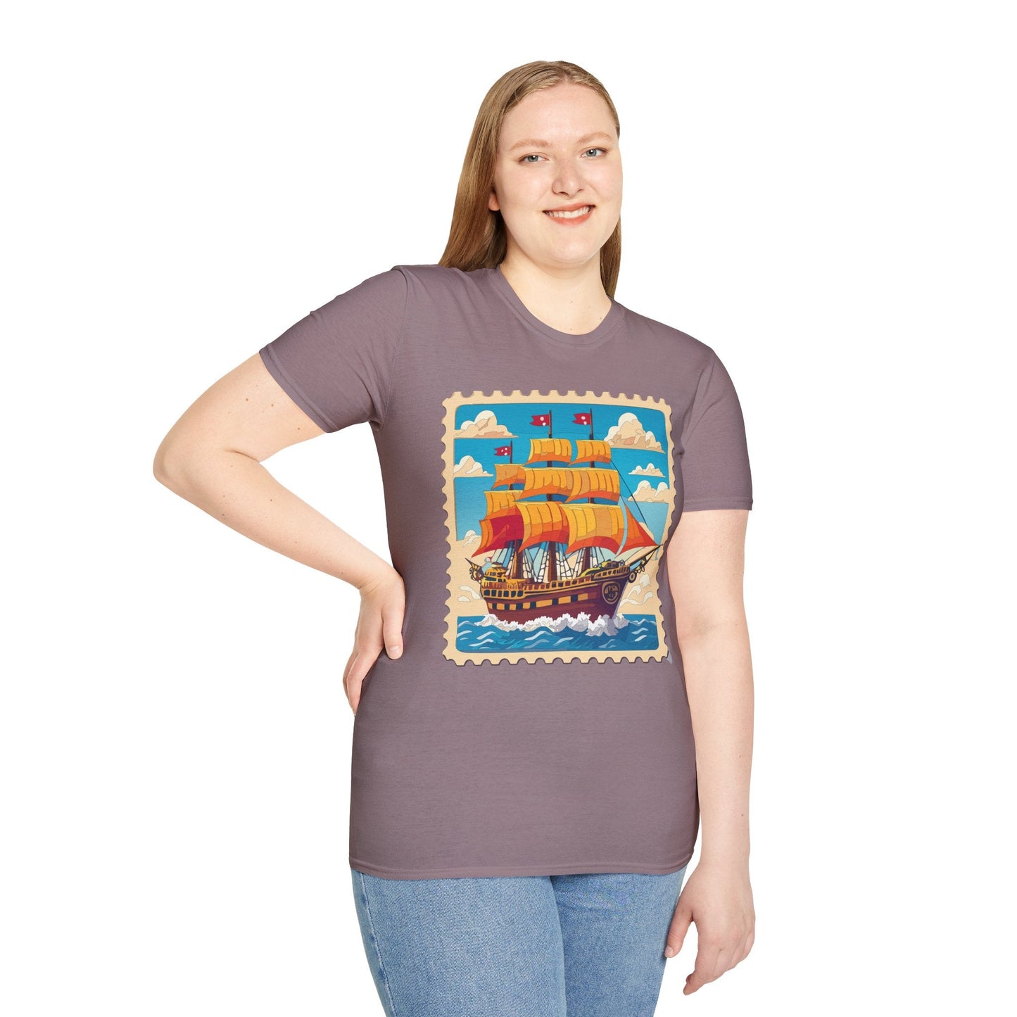 Unisex Softstyle Frigate Ship T Shirt 100 Percent Ring Spun Cotton Gildan 64000 Tee