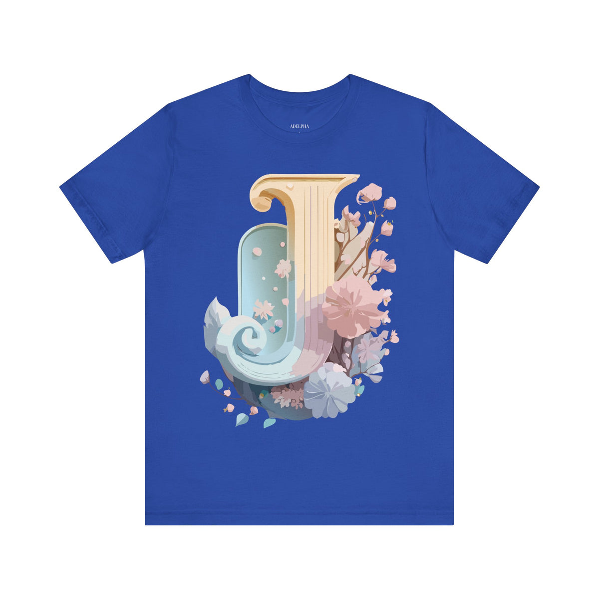 Letter J Graphic Unisex Cotton Bella+Canvas Tee with Art Letter Design