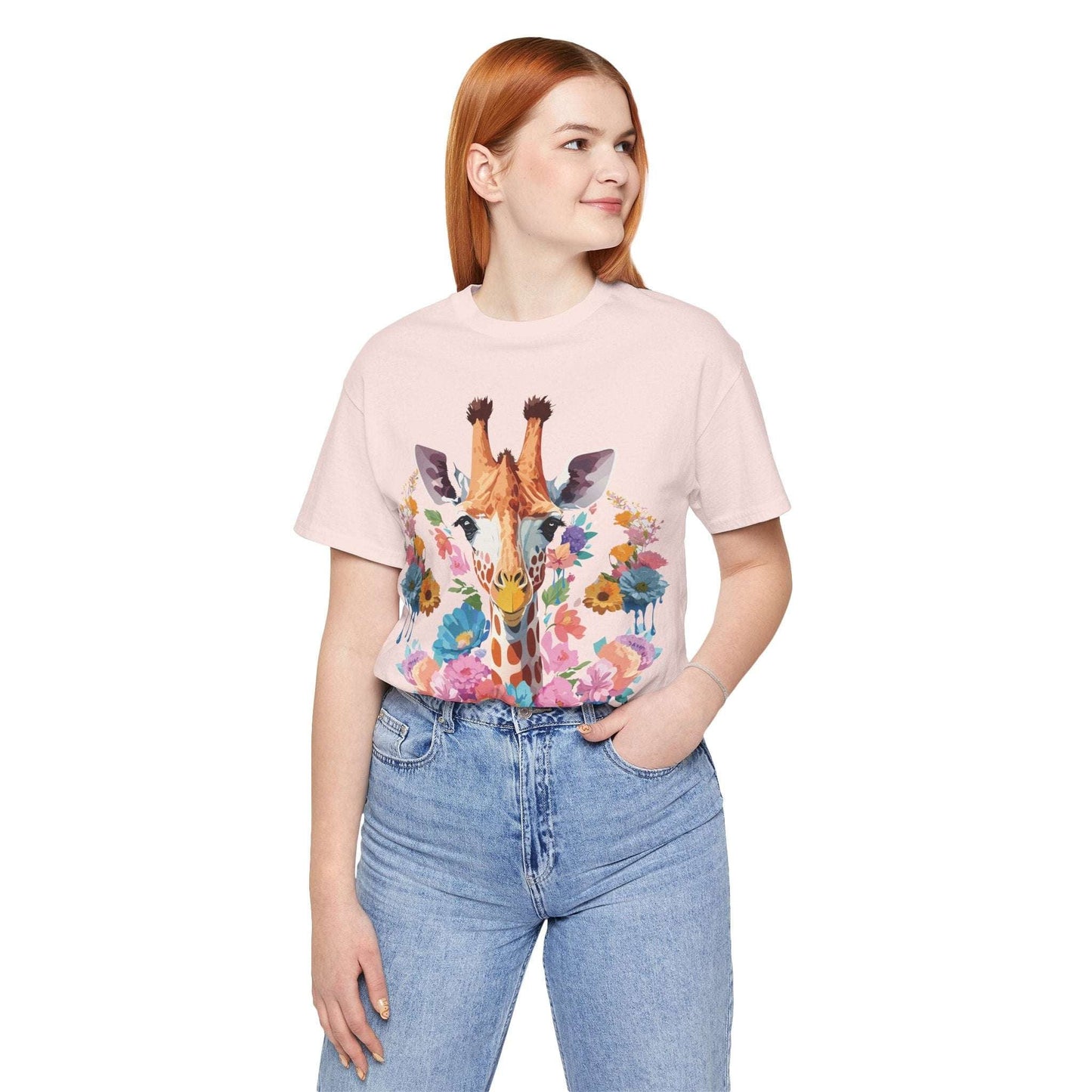 Giraffe Graphic Tee By Adelpha Unisex Short Sleeve Vintage Inspired Art Shirt Premium Quality