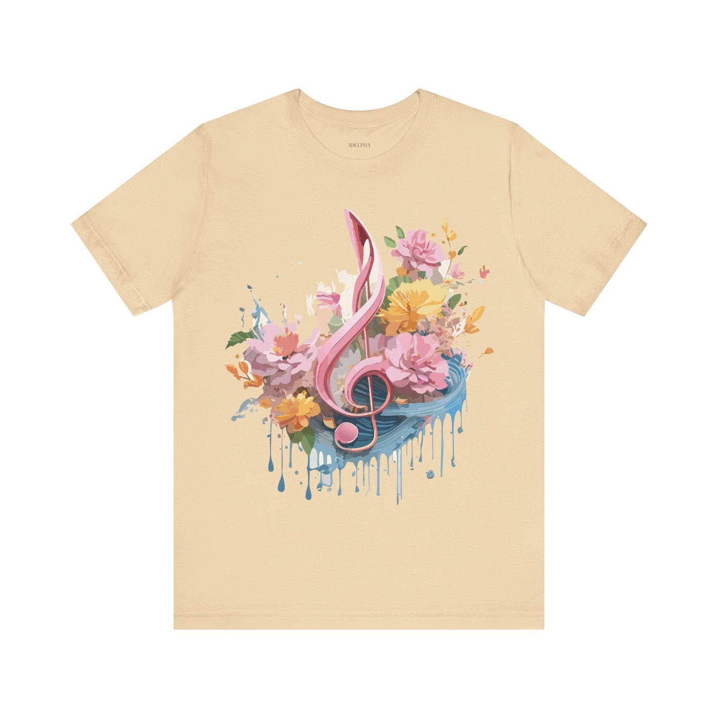 Music Graphic T Shirt Unisex Adelpha Vintage Inspired Art Design Tee Short Sleeve Premium Jersey