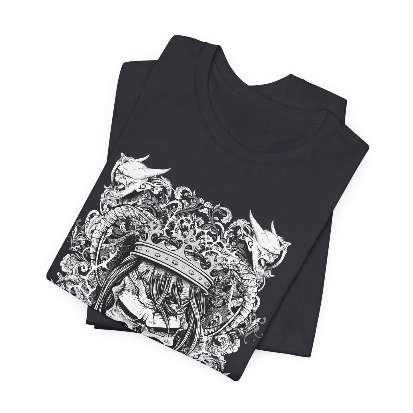 Gothic Skull Illustration Graphic Unisex Cotton T-Shirt r13