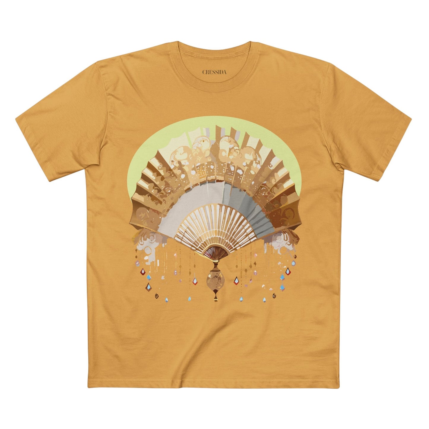 Antique Fan Graphic Design T-Shirt Unisex 100 Cotton Floral Carnival Artwork Tee 18