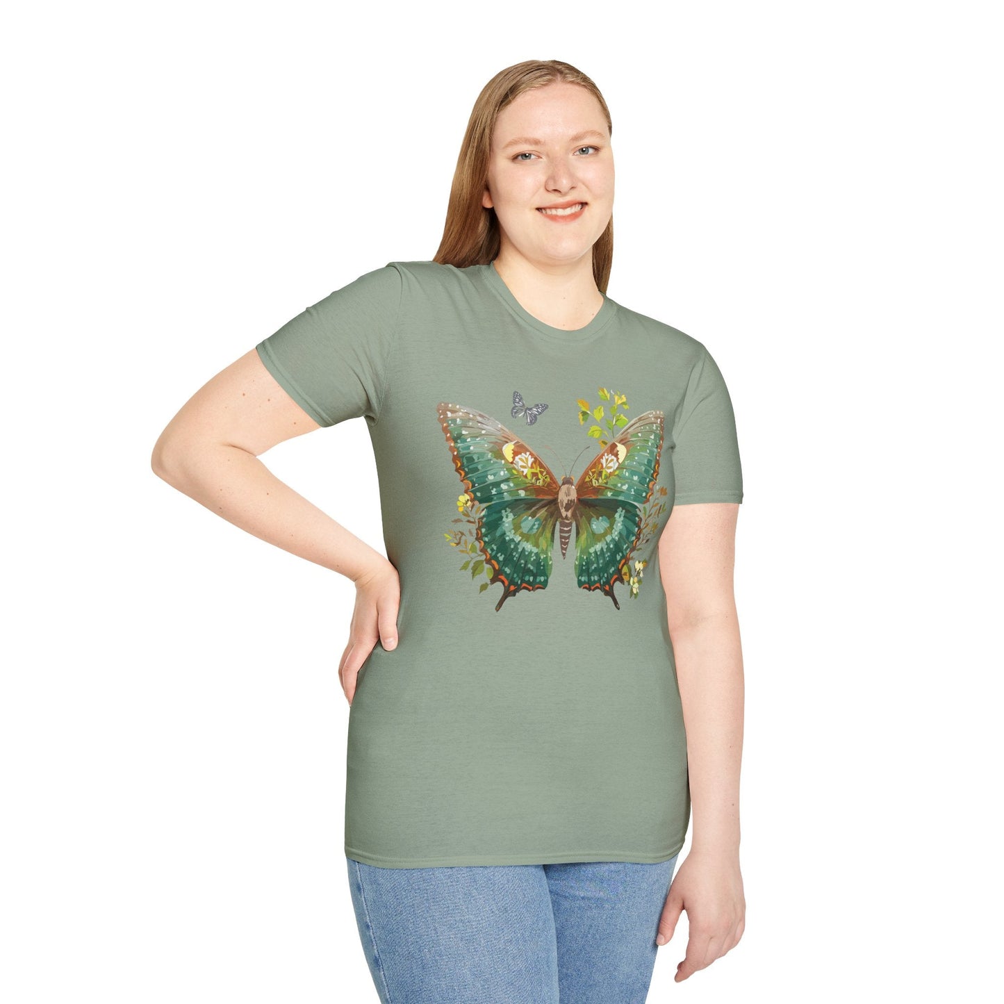 Butterfly Shirt Unisex T Shirt Monarch Print Gildan Softstyle 64000 Comfortable Everyday Wear