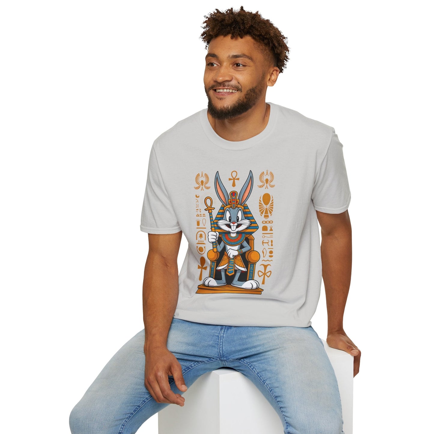 Cartoon Bunny Graphic Unisex Cotton Animal Animation Artwork Design Tee 45