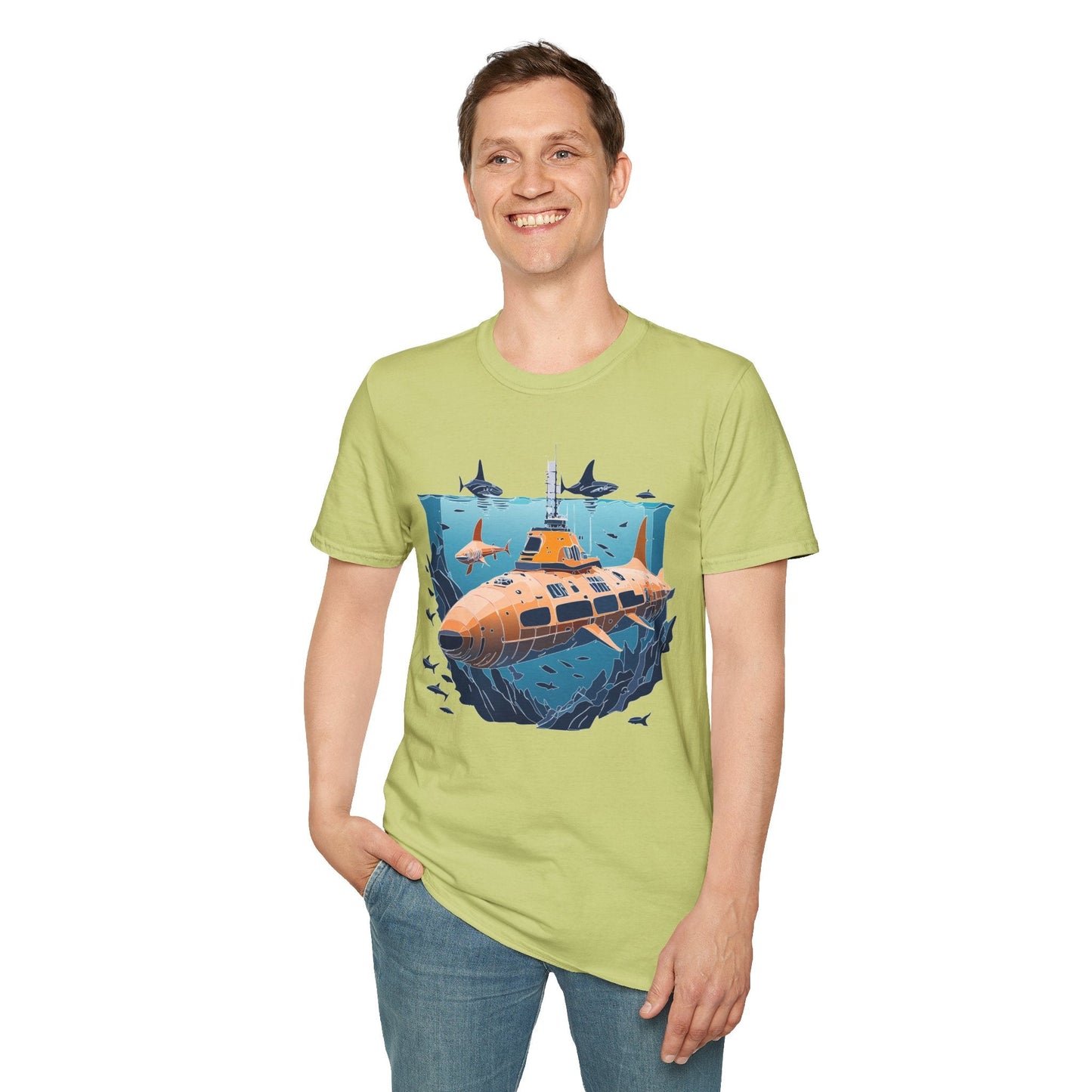 Ocean T Shirt Unisex Gildan Softstyle 64000 Ocean Theme Tee 100 Percent Cotton Fabric