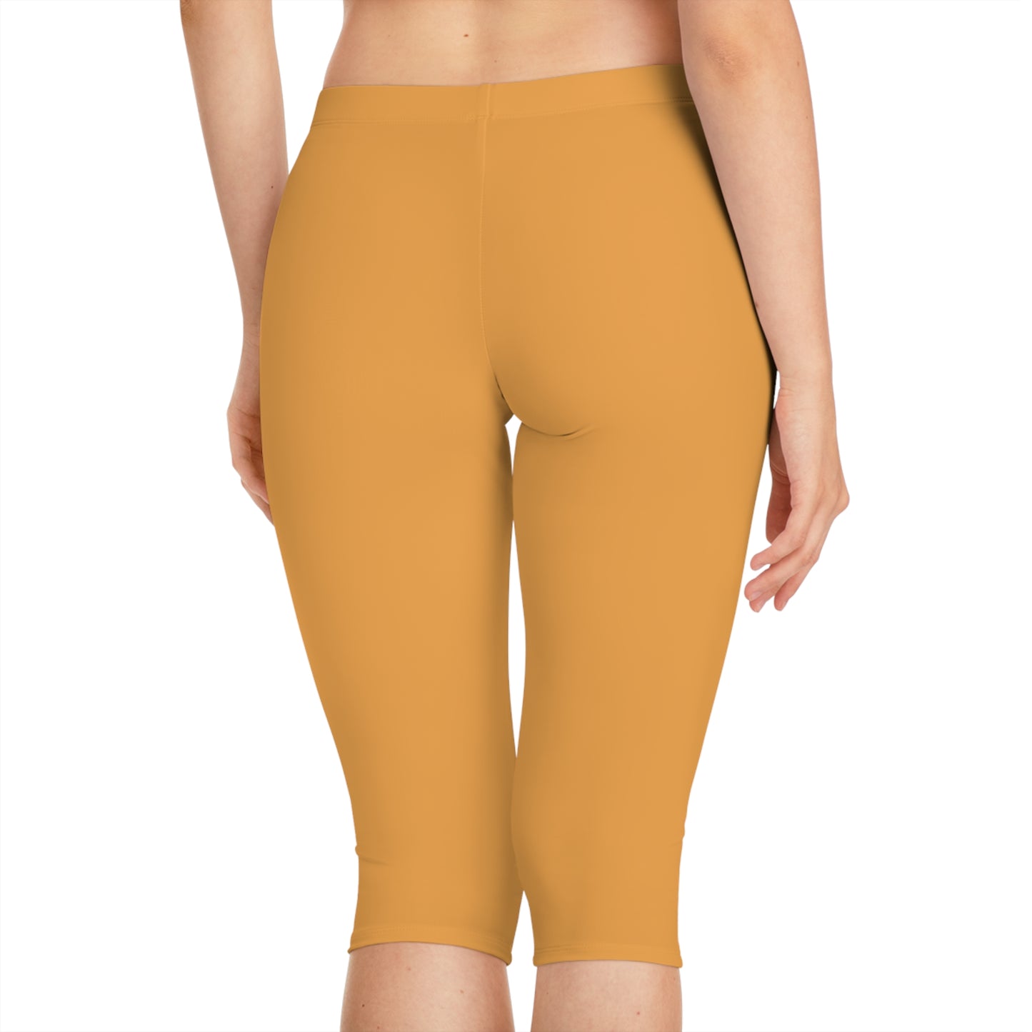 Orange Color Capri Leggings, Orange Capri Leggings 8