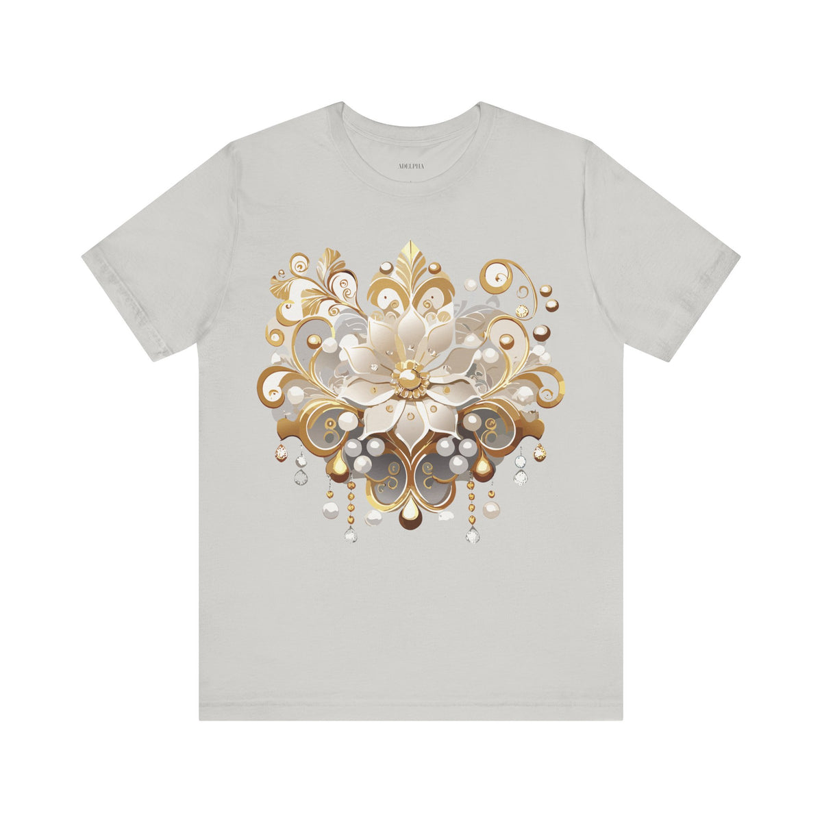 Jewelry Graphic Unisex Cotton Bella+Canvas Tee with Gemstones Art Design m27