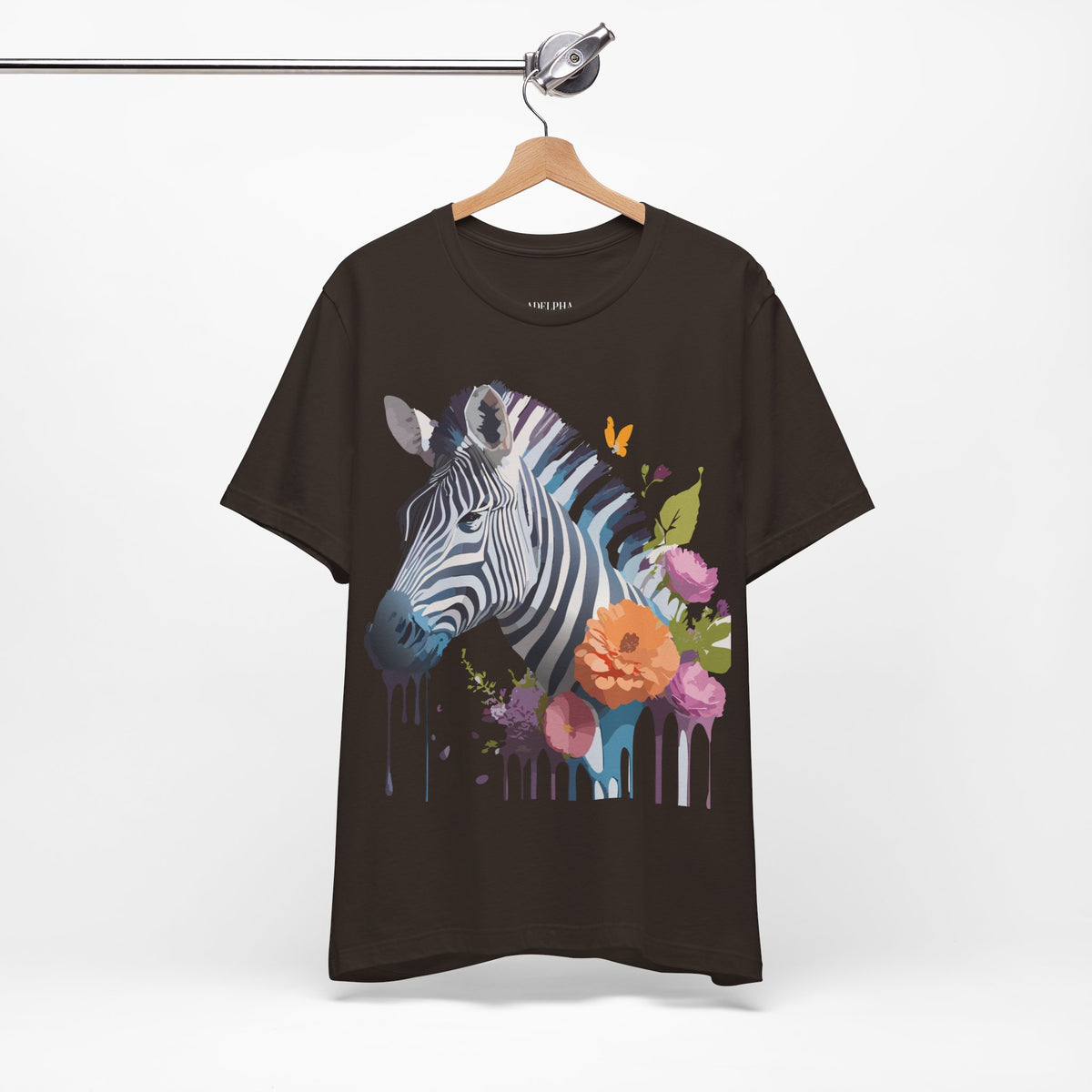 Zebra Graphic Unisex Cotton Bella+Canvas Tee with Art Animal Design e75
