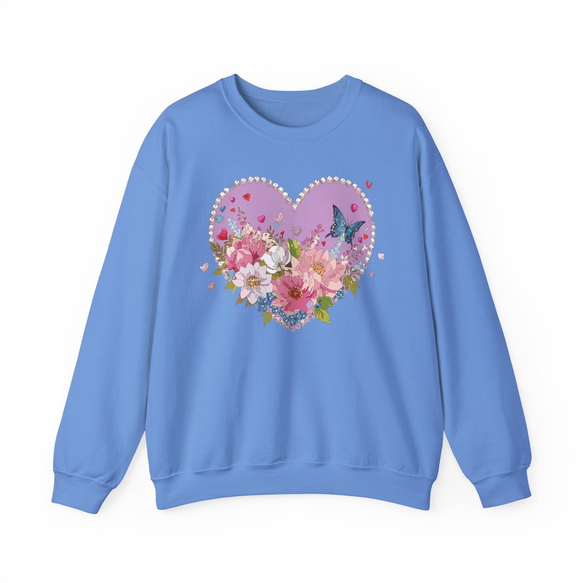 Floral Heart Love Graphic Valentine's Day Sweatshirt Unisex 50/50 Cotton-Poly Sweatshirt w43