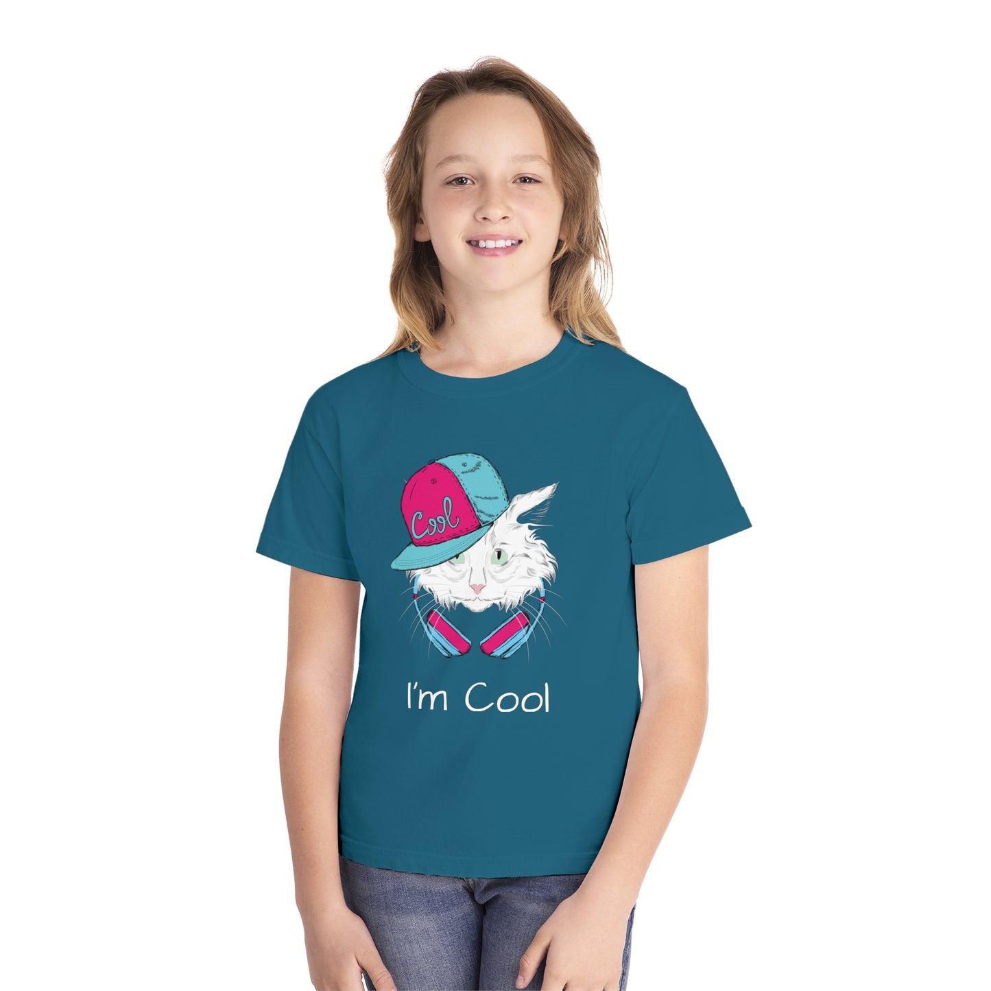 Youth Tee Shirt with Cool Cat