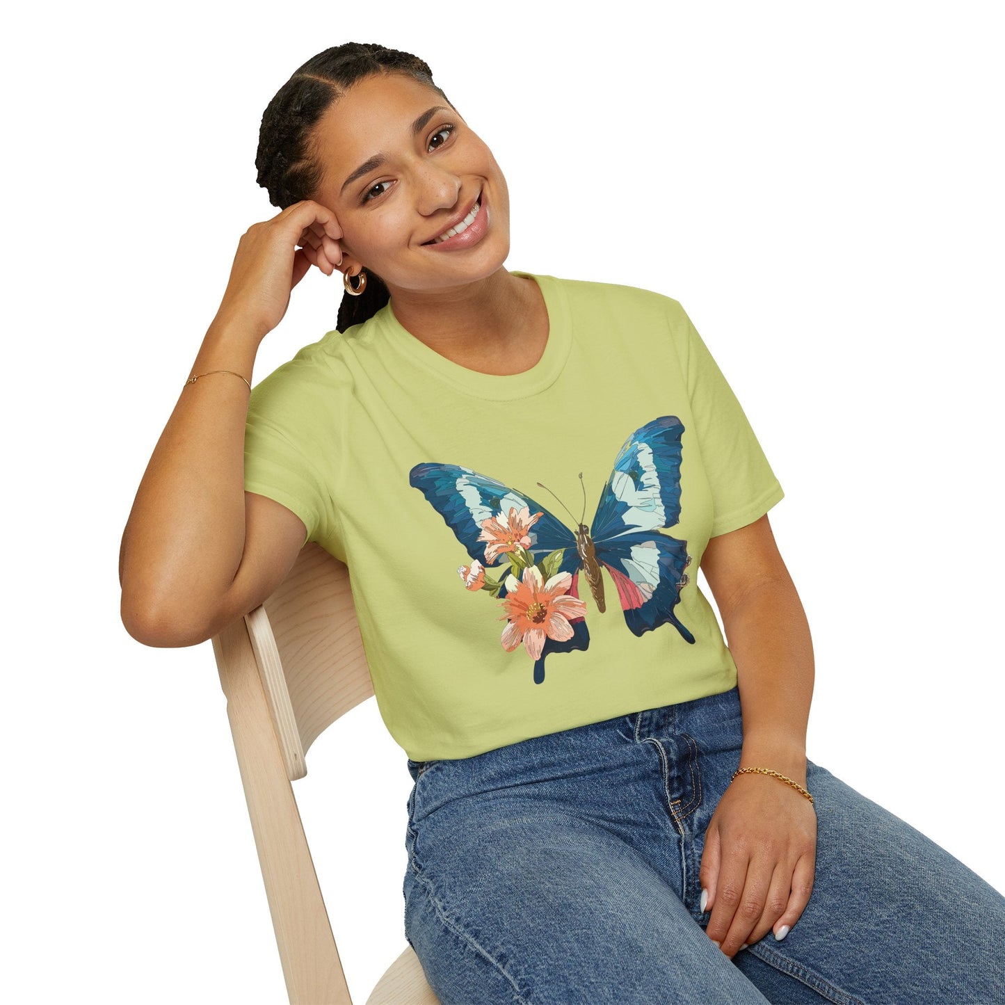 Butterfly Themed Unisex T Shirt Monarch Design Softstyle 64000 100 Cotton Tee For Everyday Comfort