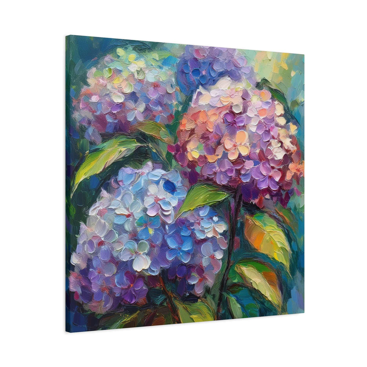 Hydrangeas Print Canvas, Flowers Oil Paint Print 20x20, 24x24, 30x30, 32x32, 36x36, Floral Art Design Print Non-Frame MC-27