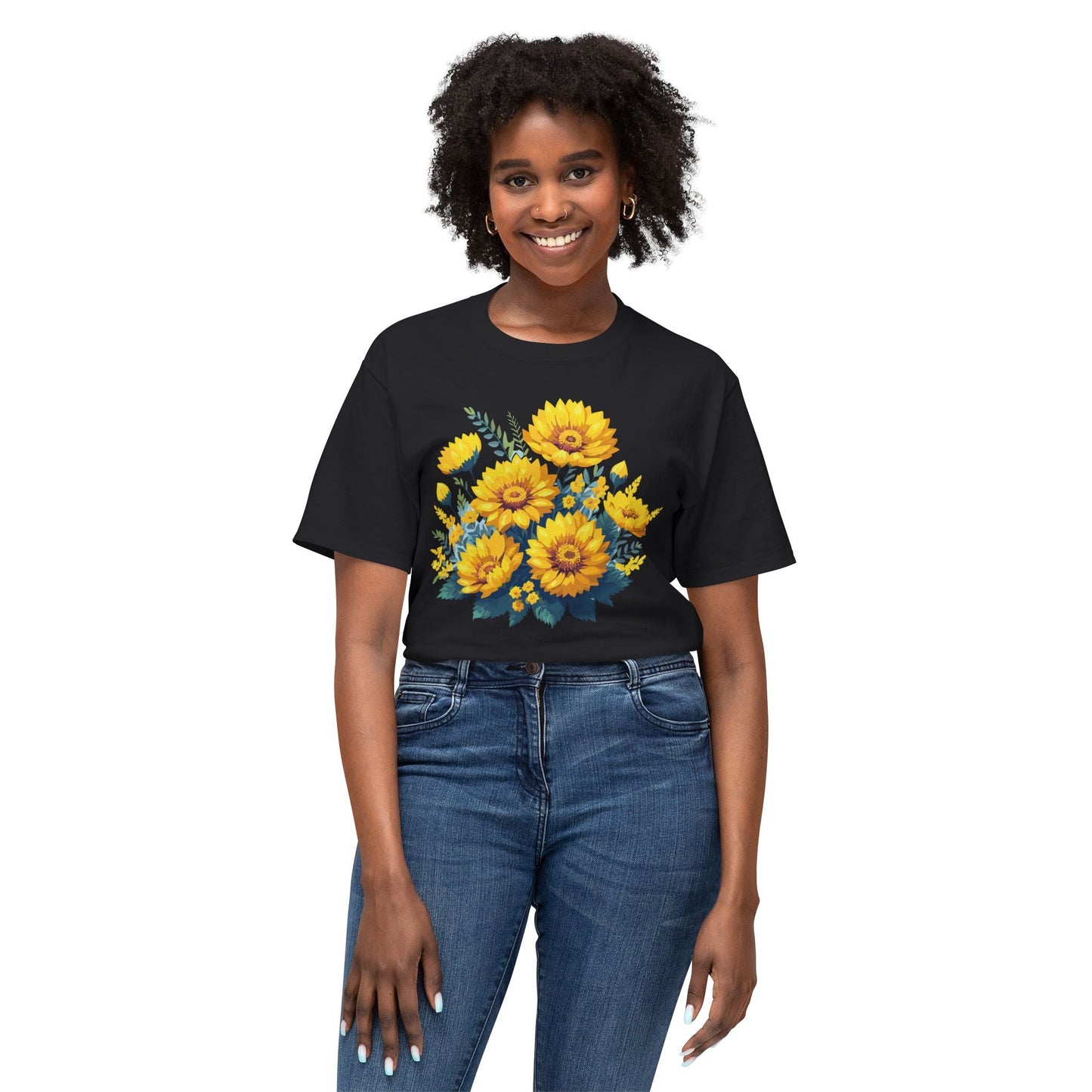 Floral T Shirt Vintage Flowers Unisex Art Print Tee 100 Percent Cotton Made In USA Floral Design