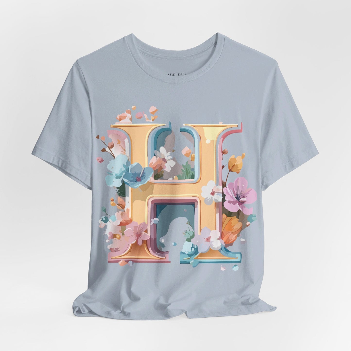 Adelpha Letter H Graphic Tee Unisex Jersey Short Sleeve Vintage Inspired Art Design Shirt