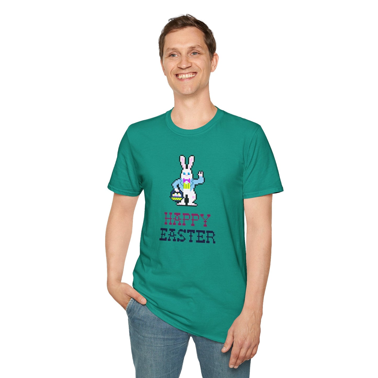 Funny Easter T Shirt With Signature And Prints Unisex Gildan Softstyle Cotton Tee Design