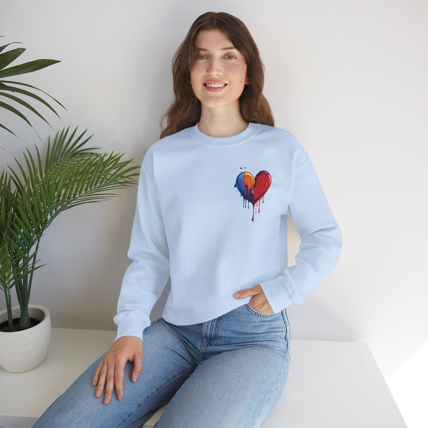 Small Bleeding Heart Sweatshirt, Small Heart Sweatshirt, Valentine's Day Sweatshirt, Heart Sweatshirt 117
