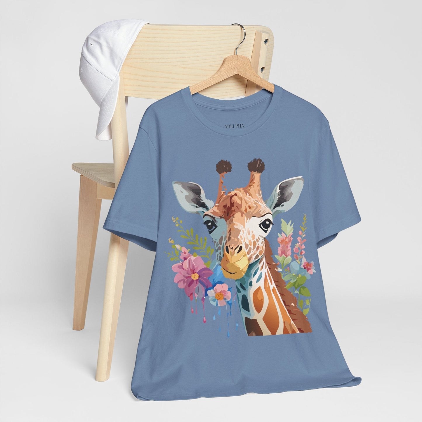 Giraffe Graphic Unisex 100 Cotton Vintage Animal Art T-Shirt 3