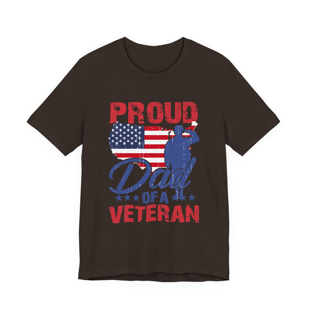Proud Dad of a Veteran T-Shirt American Flag Veteran Dad Unisex Cotton Tee v9