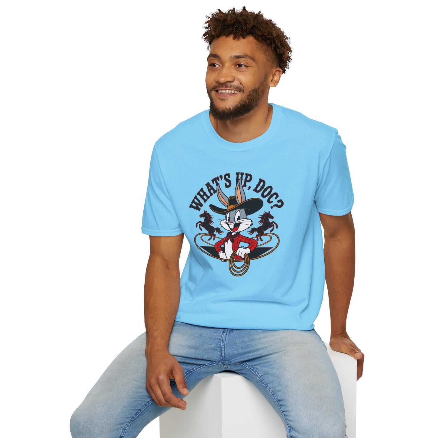 Bugs Bunny Shirt Unisex Cartoon T Shirt With Animation Design Softstyle Gildan 64000