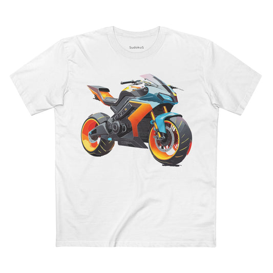 Moto Bike Graphic Unisex 100 Cotton Staple Tee 29
