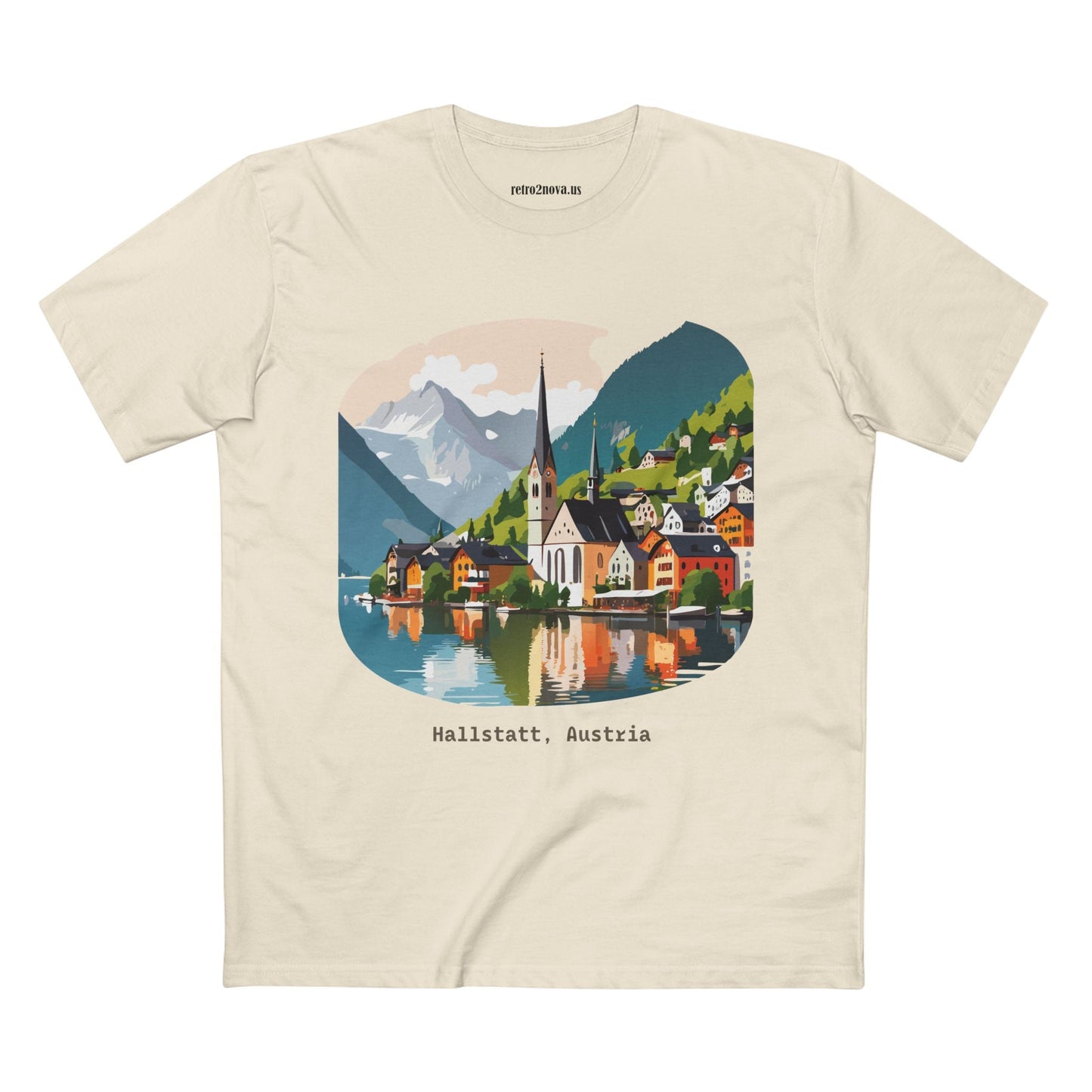 Austria Travel Shirt Unisex Premium Cotton Tee Featuring Original Art Design Retro2Nova