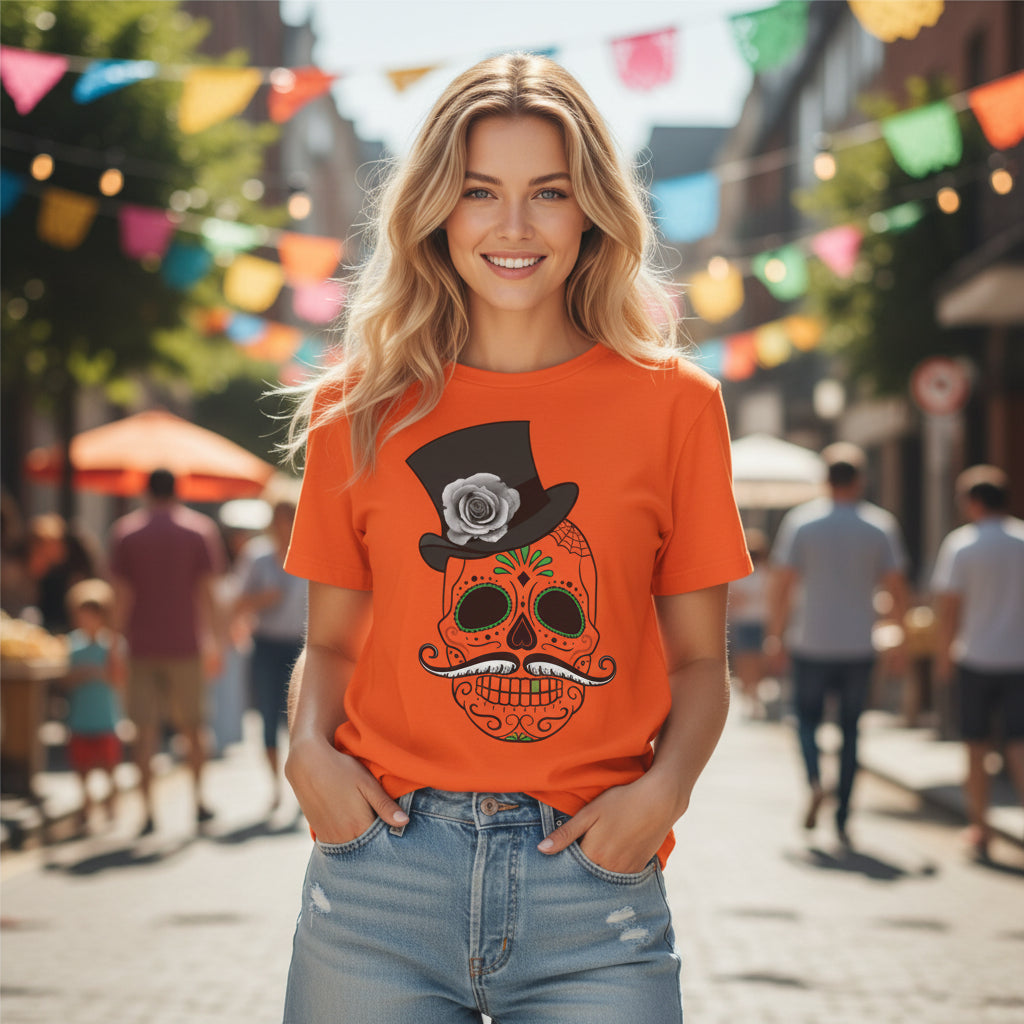 Camiseta unisex de algodón con calavera