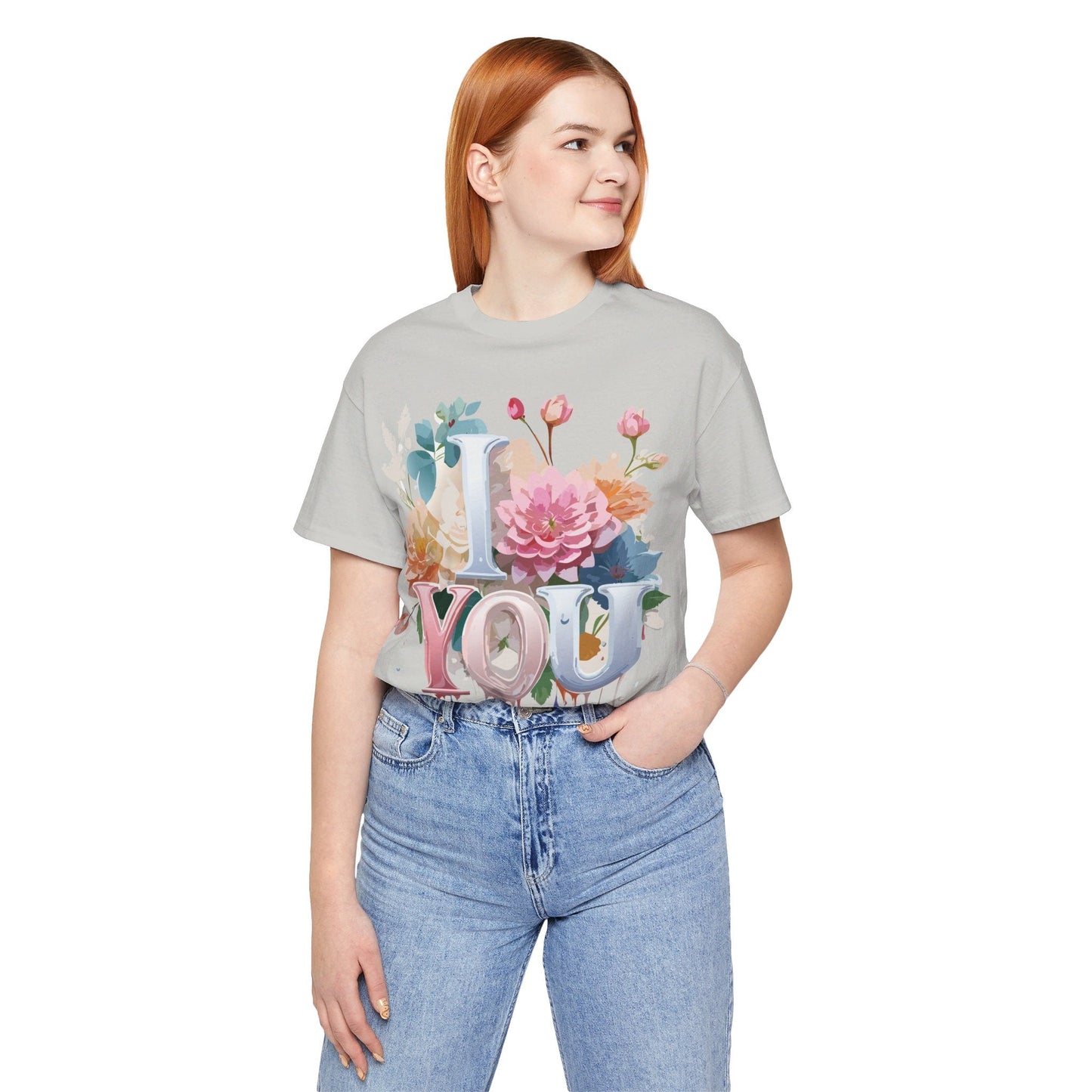 Valentine Day Graphic Unisex 100 Cotton Vintage Artwork with Love and Flower Design Tee 8