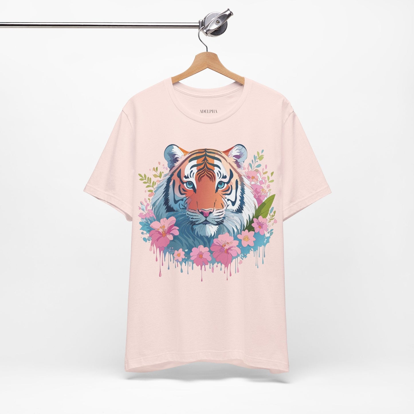 Tiger Graphic Tee Unisex Short Sleeve Jersey From Adelpha Vintage Inspired Artwork