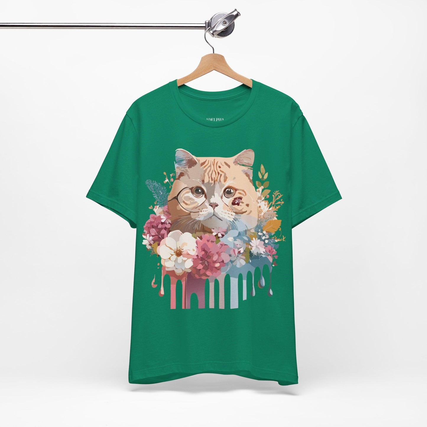 Cat Graphic Tee Unisex Short Sleeve Vintage Inspired Art Design Adelpha