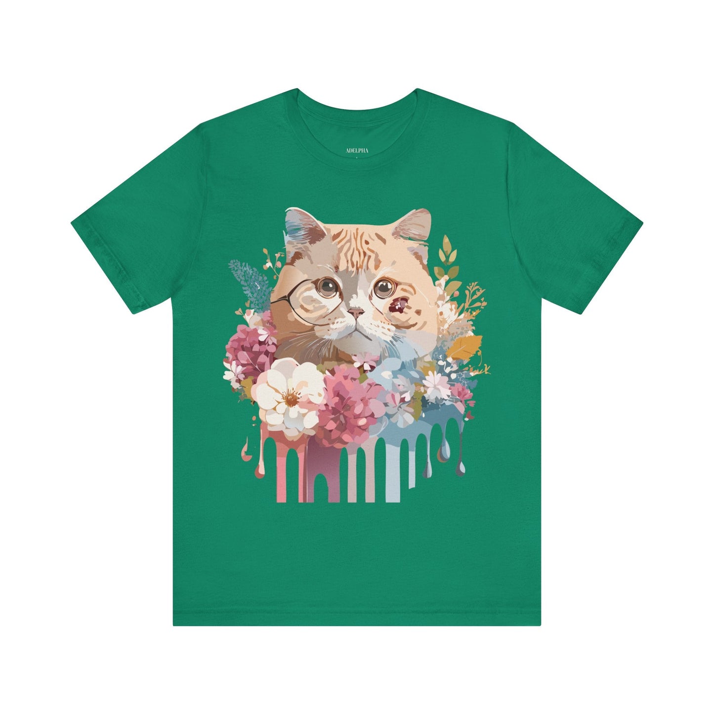 Cat Graphic Tee Unisex Short Sleeve Vintage Inspired Art Design Adelpha