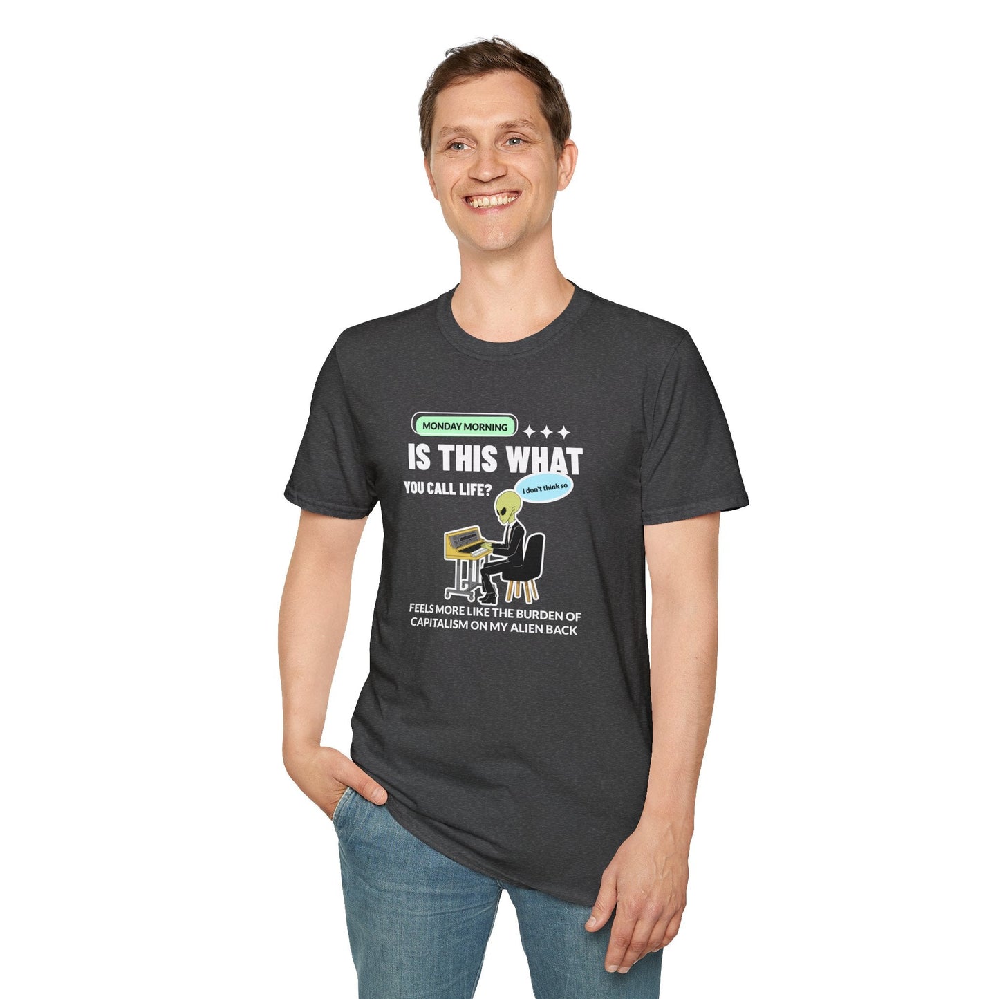 Alien Office Worker T-Shirt Unisex Cotton
