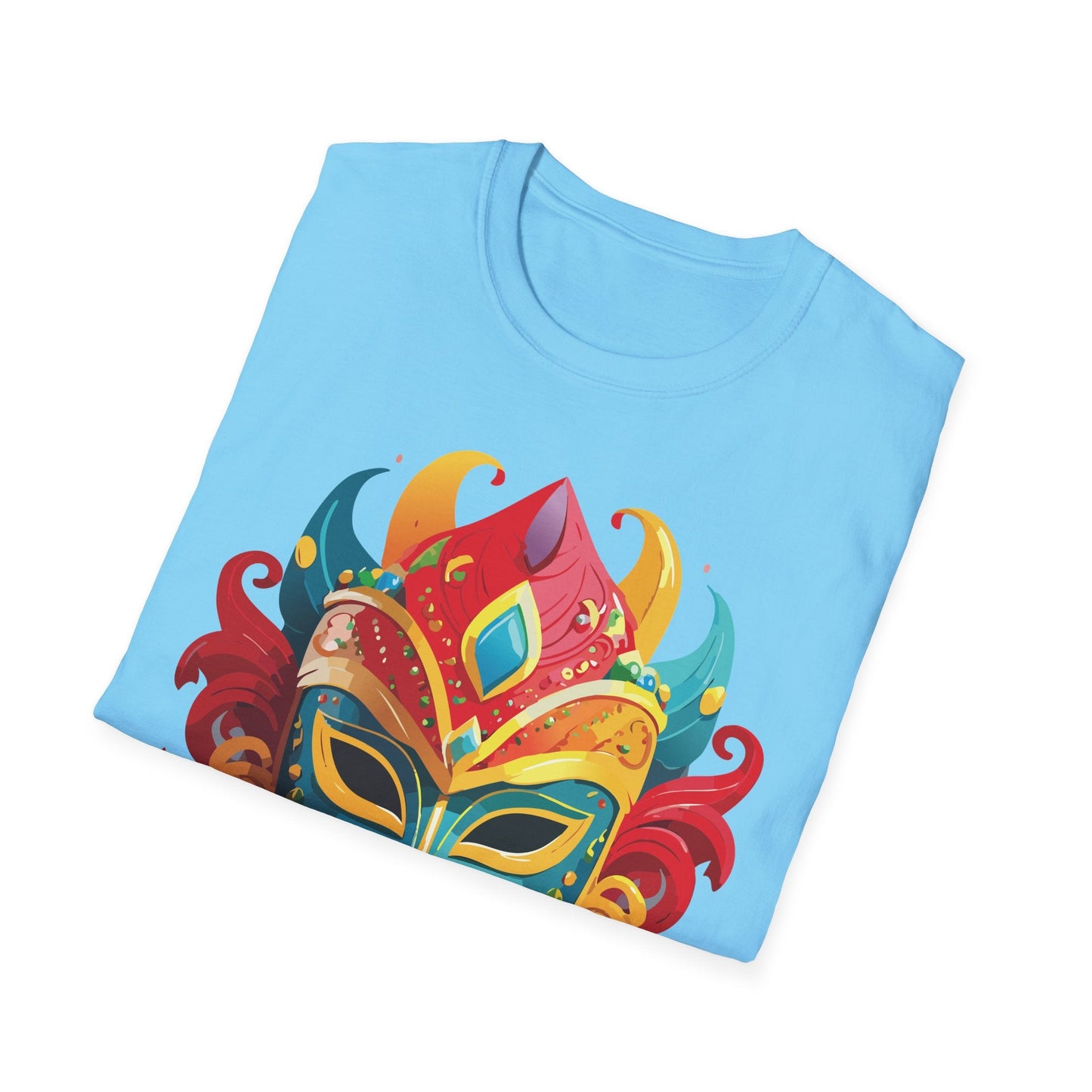 Unisex Mask Tee Shirt Gildan Softstyle 64000 Ring Spun Cotton Breathable Masquerade Design